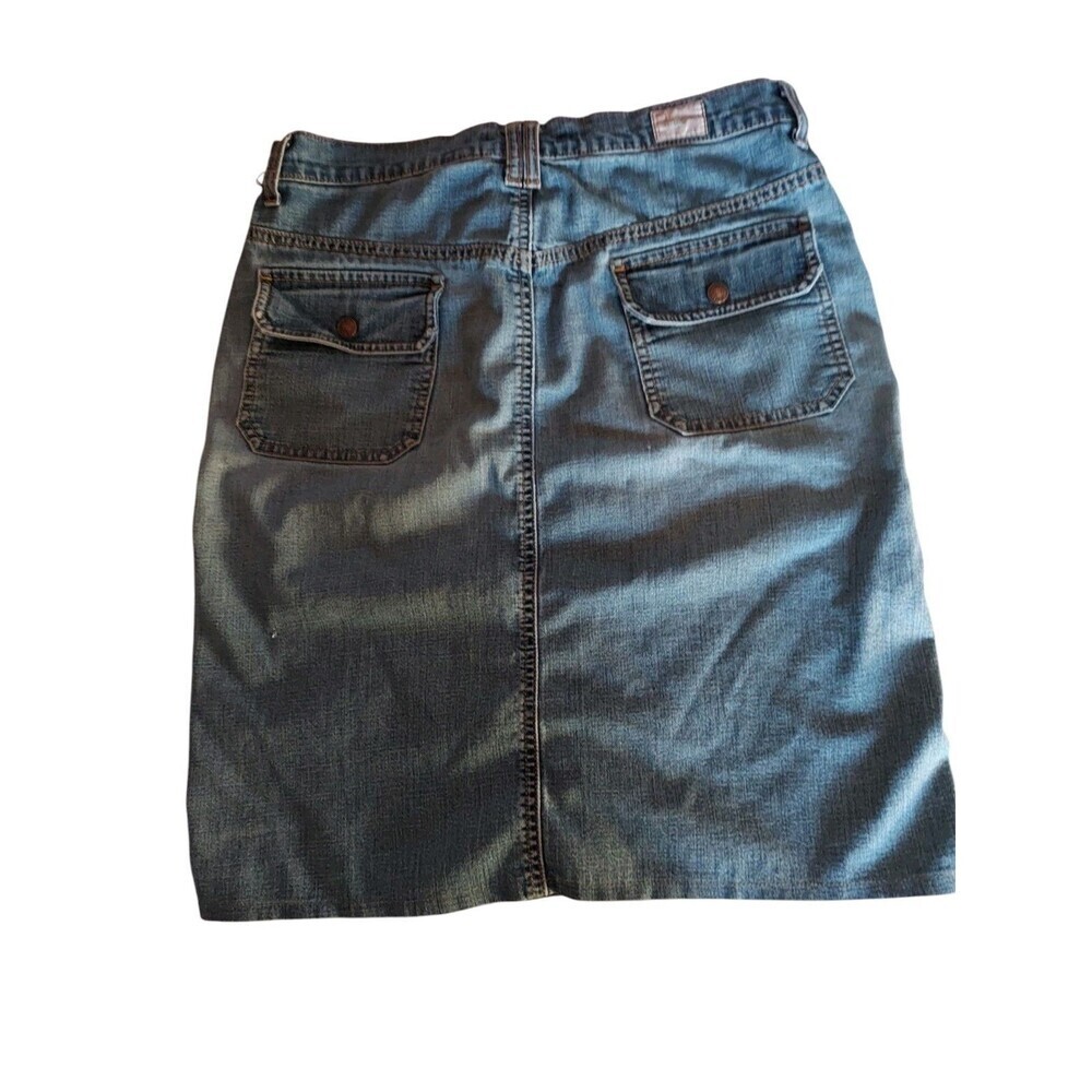 Vintage Levi Strauss Denim Midi Pencill Skirt Misses 12 Light Blue Stretch Y2K - Picture 2 of 7